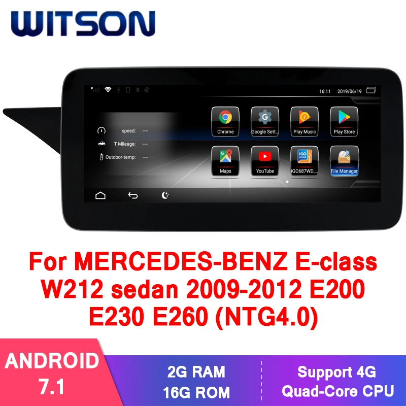 WITSON Android 9,0 10,25 ''автомобильный gps радио для BENZ e-класс W212 седан E180 E200 E260 E300 E320 E350 E400 E500 E550 E63AMG NTG4.0