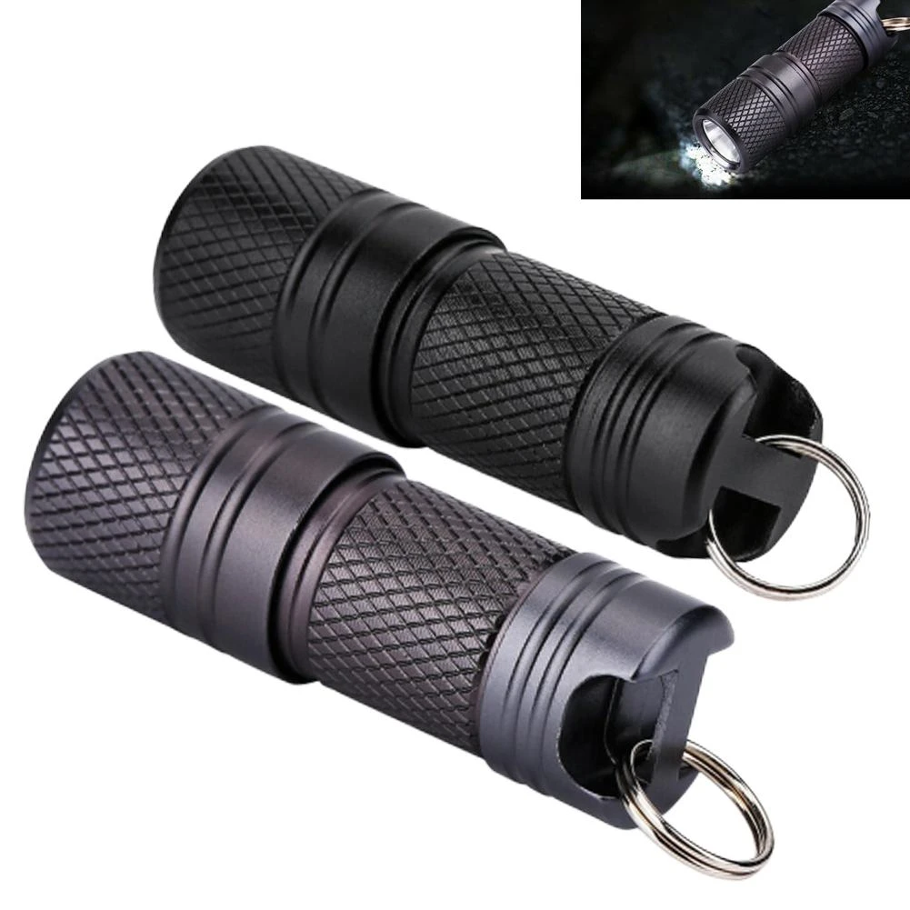 Mini Rechargeable Torch Flashlight Light Lamp USB Pocket Keychain LED White