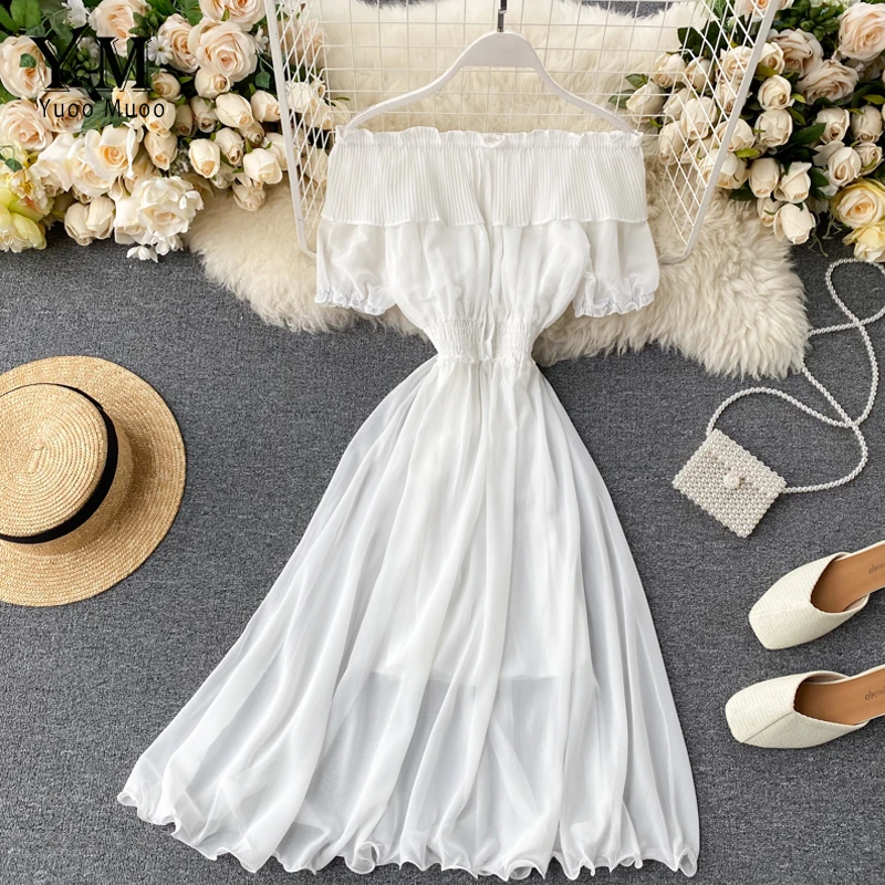 white off the shoulder summer dress