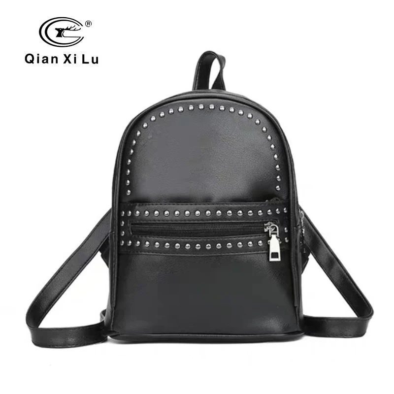 

Qianxilu Backpack Women Leather Backpacks High Quality PU Bagpacks Rucksack Female Teenagers School Bags