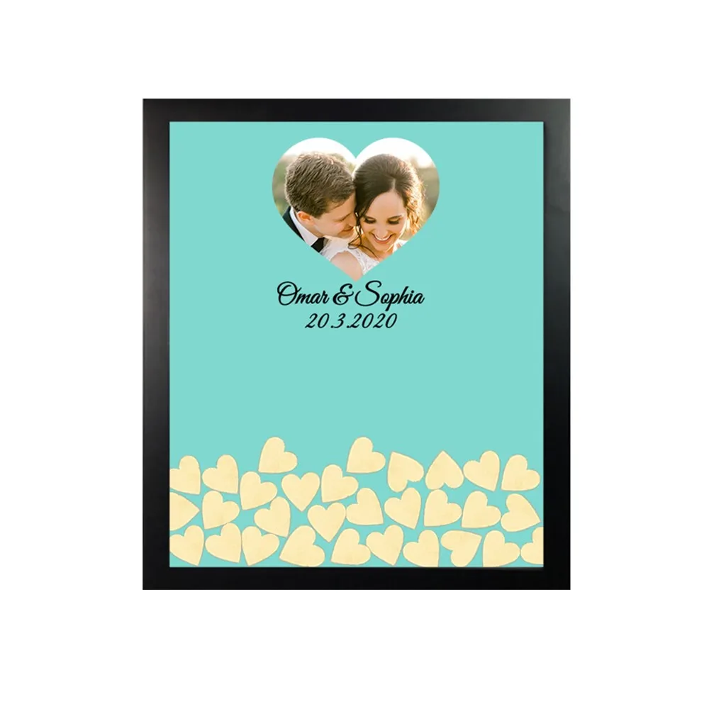 custom black frame 1 Набор тарелка для подписи креативная Сделай Сам свадебное фото персональная Фирменная Гостевая книга на заказ для дня рождения свадебное украшение - Цвет: custom black frame