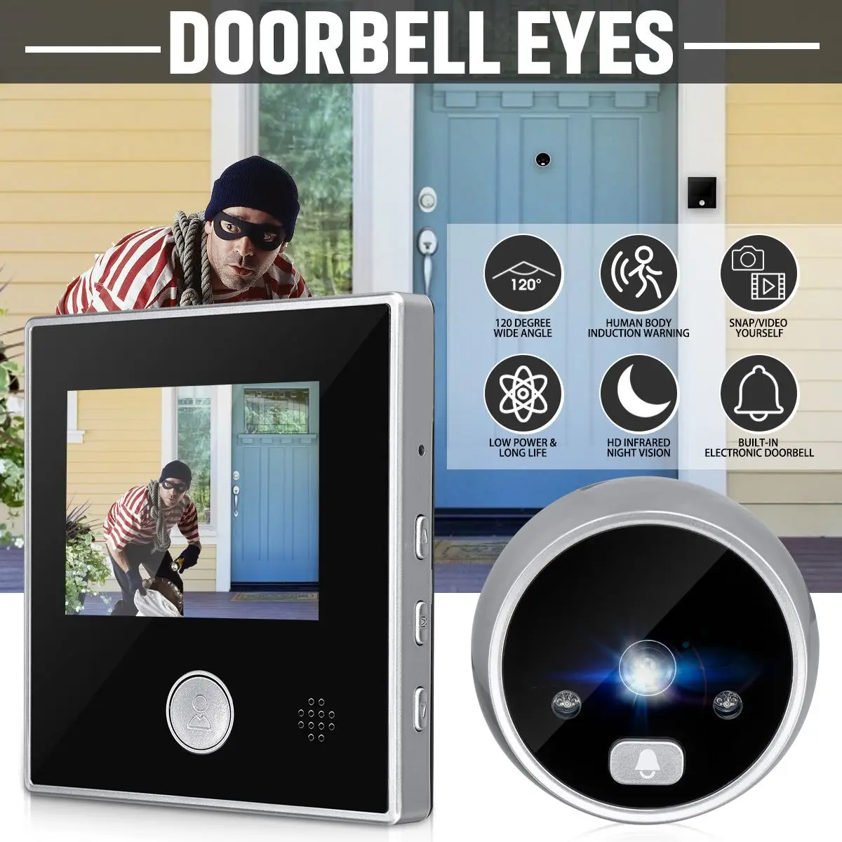 

Smart Video Intercom 3 Inch LCD HD Digital Door Camera Eye Doorbell SY-2 Outdoor Electric Door Eye Bell For Apartments