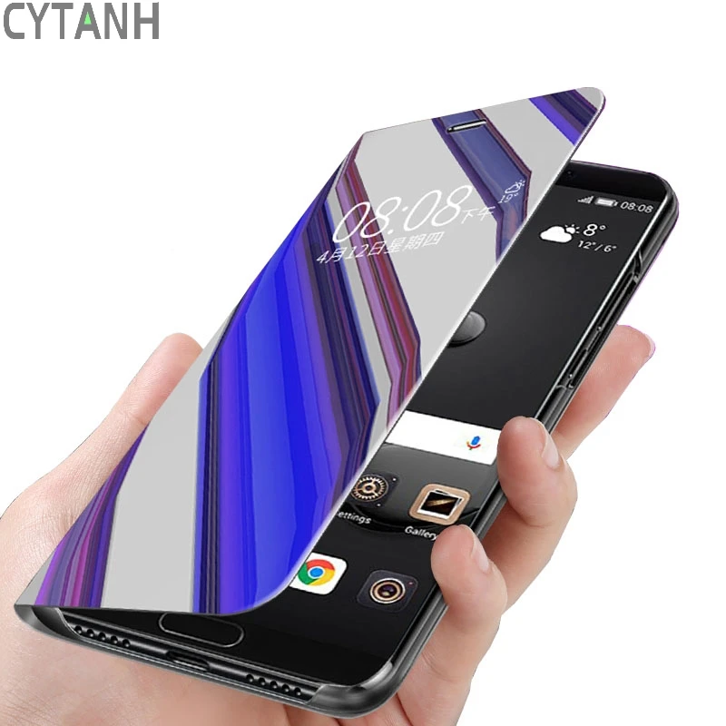 Умный зеркальный флип-чехол для телефона Samsung Galaxy Note 10 Plus 8 9 3 4 A50 A60 A70 A7 A9 2018 S8 S9 S10 S10e