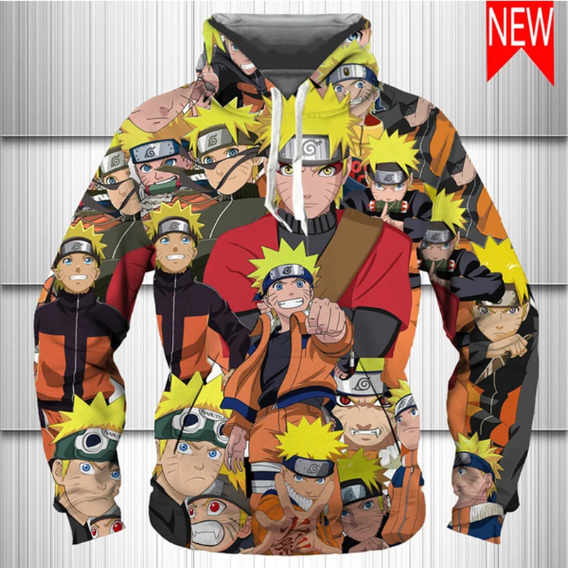 

2020 New Atumn Naruto Hoodie For Men 3D Printed Anime Naruto Sasuke Pullovers Fashion Sweatshirts Long Sleeved Hooded Tops Coats
