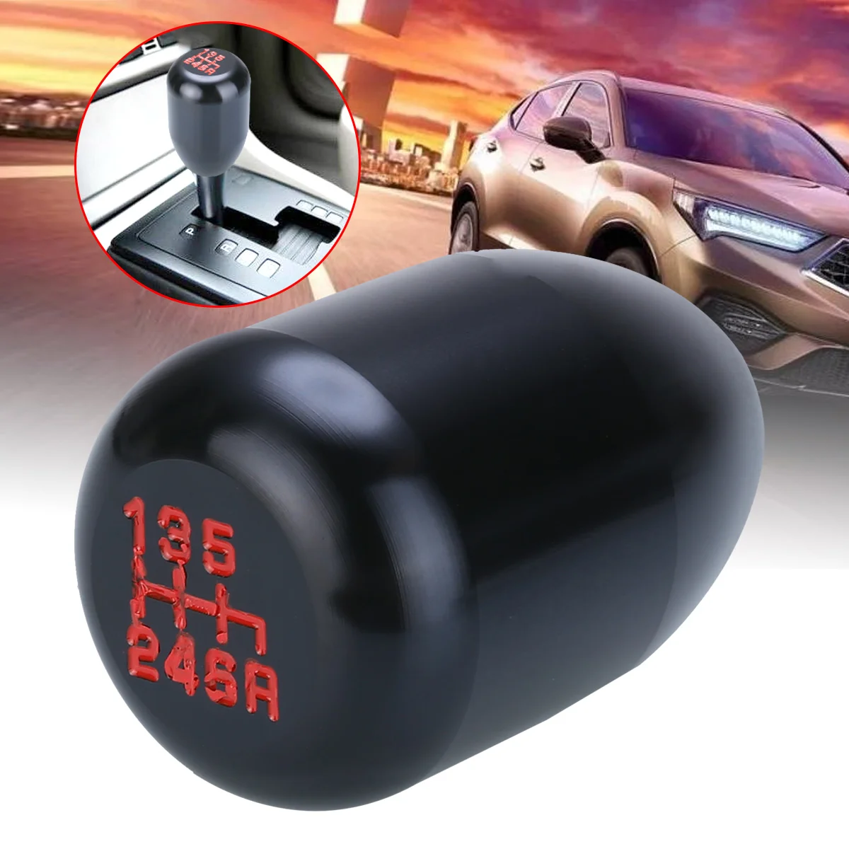 Universal 6 Speed Gear Shift Knob Black Durable Aluminum Alloy Auto Gearstick Head M10x1.5 For Honda Acura RSX Civic | Автомобили и