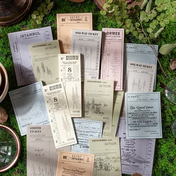 

50 Pcs Vintage Mystery Adventure Series Memo Pad Retro Label Handbook Message Note Journal Planner Memo Stationery School Supply
