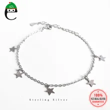 ElfoPlataSi 925 Твердые Настоящее Стерлинговое Серебро сладкий 5 звезда браслет для Для женщин жена для девушек OL Серебряные ювелирные изделия ED310