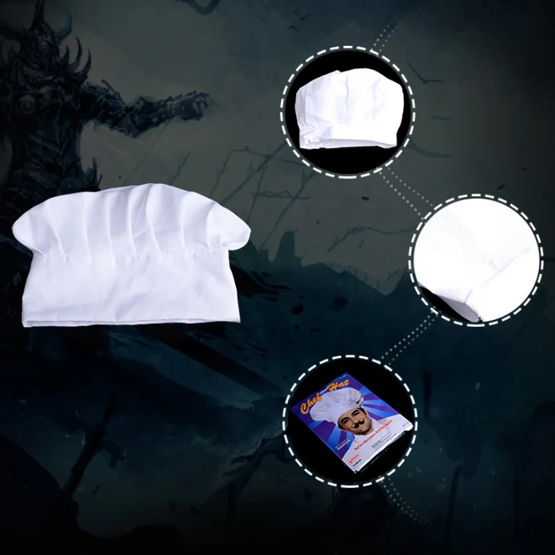 Chef Hat Disposable Woven Dome Mushroom Design Kitchen Catering Cooking Work Chef Hat Cosplay Props Baker Clothing Butcher Hat