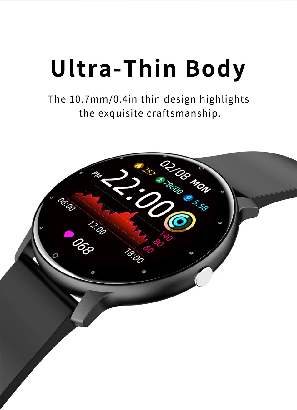 2022 New Smart Watch Men Full Touch Fitness Tracker IP67 waterproof Sports Fitness Watch Ladies Smartwatch for Xiaomi phones+Box