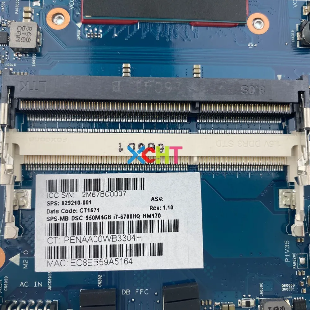  829210-001 829210-001 w 950M/4GB i7-6700HQ CPU HM170 for HP ENVY NOTEBOOK 15T-Q400 15-Q473CL 15-Q49