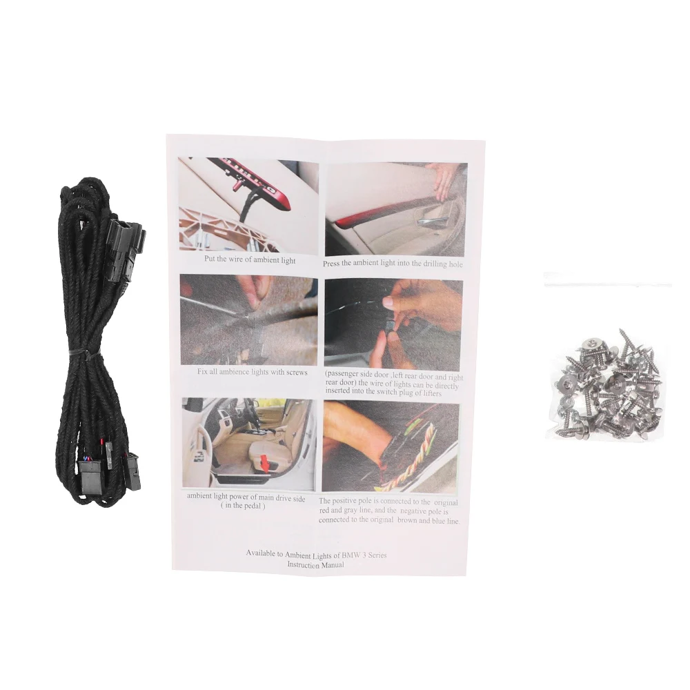 Four Interior Doors Panel Car LED Decorative Trims Lights With 2 Colors Tuning For BMW 3 Series F30 2012-2018 Neon Voiture Strip