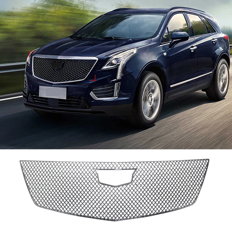 

Front Bumper Black Grille for Cadillac XT5 Upper Radiator Mesh Hood Grill ABS Chrome Decoration Cover Trim Car Auto Accessories