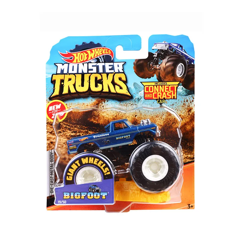 BIG FOOT Hotwheels 1: 64 автомобиль игрушка монстр грузовики ассортимент металлические автомобили игрушка Lover коллекция FYJ44 Singel посылка для больших шин горячие колеса подарок - Цвет: BIG FOOT