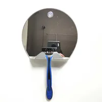 Portable Unbreakable Anti-fog Shower Mirror for Shaving Razor Hook Holder Suction Cup to Washroom Wall Fog Free Travel Mirror 1