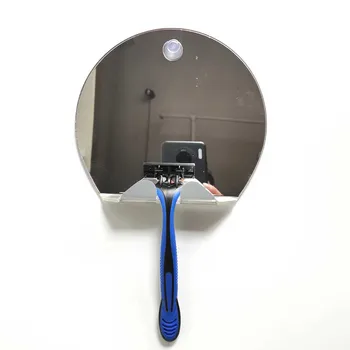 

Portable Unbreakable Anti-fog Shower Mirror for Shaving Razor Hook Holder Suction Cup to Washroom Wall Fog Free Travel Mirror