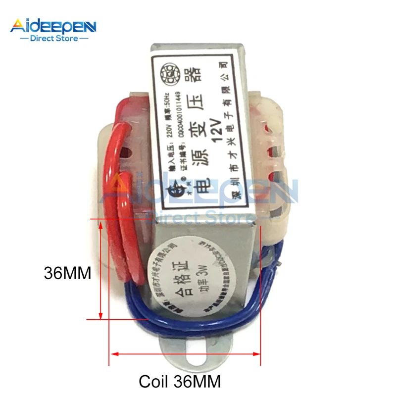 AC 220V to AC 6V 9V 12V 15V 24V 2W 3W 5W Power Transformer Single Voltage 2 Wires Output gas welding equipment