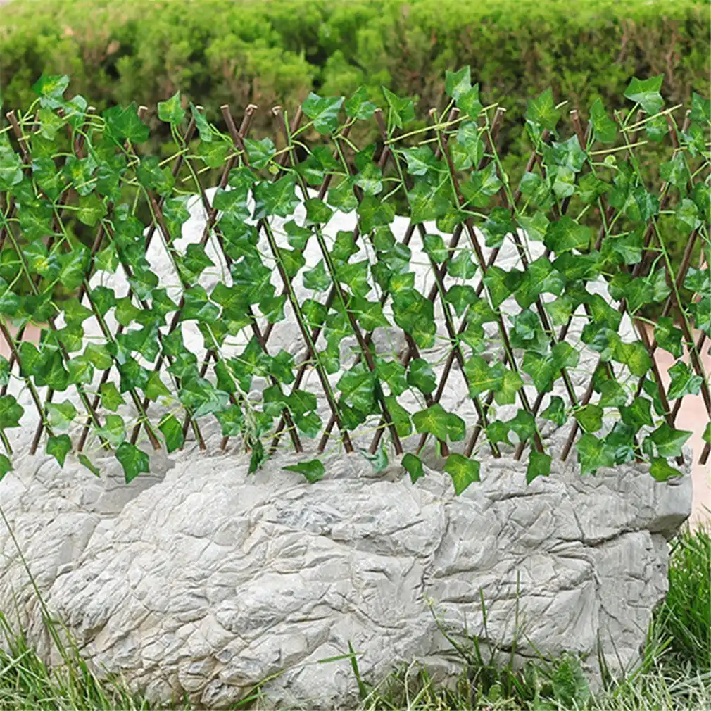 Occultant Cloture pour Balcon Jardin Bureau Cl/ôture de D/écoratifs Green leaf-1m Long HOOJUEAN Panneaux de Cl/ôture en Rouleau Plante Artificielle Mur Gard/énia Brise-Vue V/ég/étal