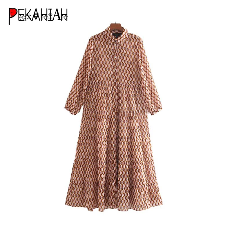 

Vintage long sleeve womens dresses casual loose button long dress casual office work Pleated dress korean vestidos 2019