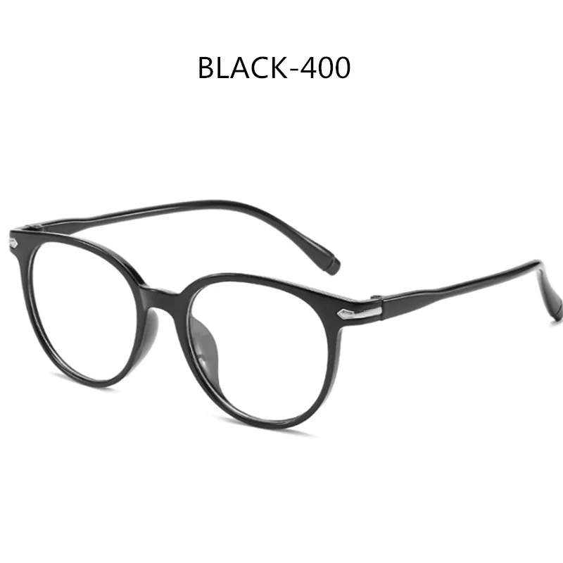 UVLAIK очки для близорукости в ретро-стиле, очки для женщин и мужчин, очки для близорукости, PC оправа, очки с градусом-1-1,5-2,0-6,0 - Цвет оправы: Black-400
