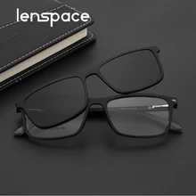 TR90 мужские поляризованные очки с магнитным зажимом, квадратные популярные дизайнерские солнцезащитные очки с защитой от излучения, многофункциональные очки# T6204