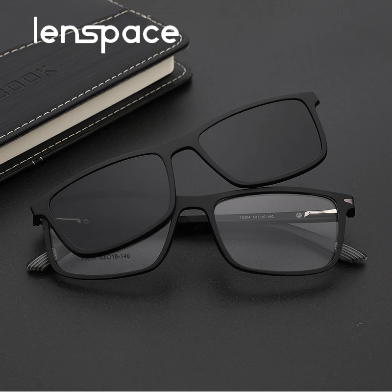 

TR90 Men Polarized Magnetic Clip On Eyeglasses Square Popular Design Anti-Radiation Sunglasses Multifunctional Glasses#T6204