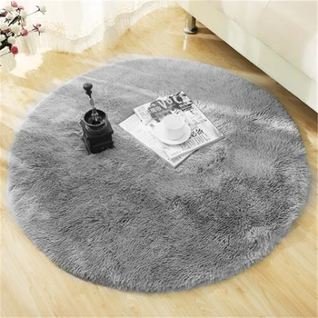 

Round Rug Carpets for Living Room Decor Faux Fur Rugs Kids Room Long Plush Rugs for Bedroom Shaggy Area Rug Modern Mats