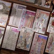 

30pcs/pack Memory Trace Series DIY Scrapbook Sticker for Crafting Junk Journal Diary Planner Retro Ticket Music Score Map Travel