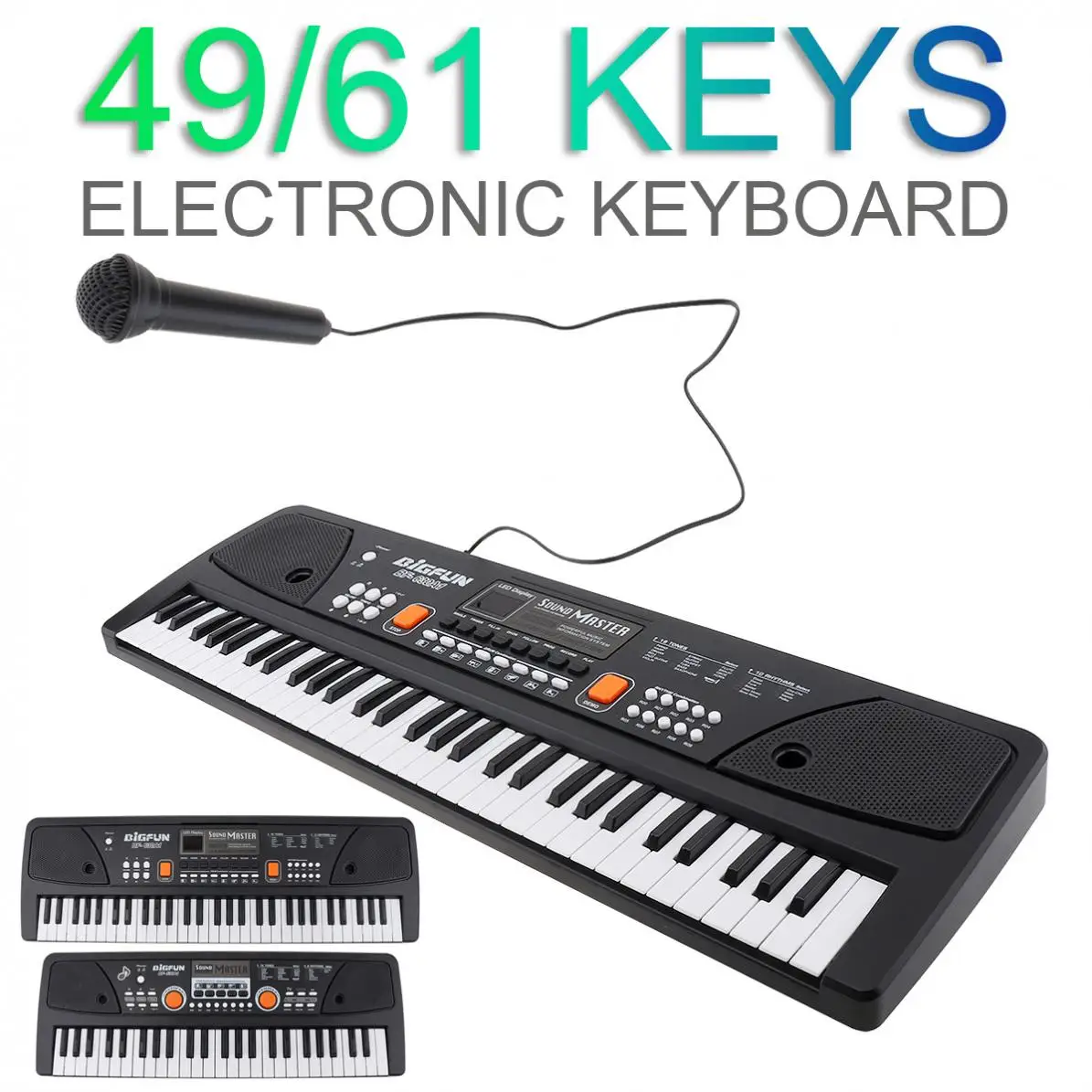 

37 / 49 / 54/ /61 Keys Electronic Keyboard Piano Digital Music Key Board with Microphone Children Gift Musical Enlightenment