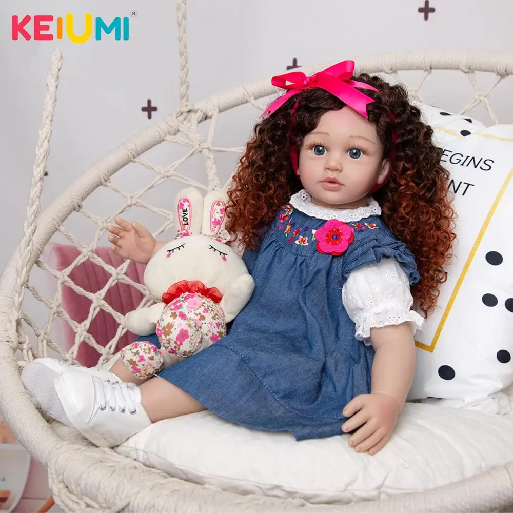 

KEIUMI 24 Inch Reborn Babies Doll Realistic 60 cm Soft Cloth Body Lovely Reborn Boneca Menina For Children's Day Birthday Gifts