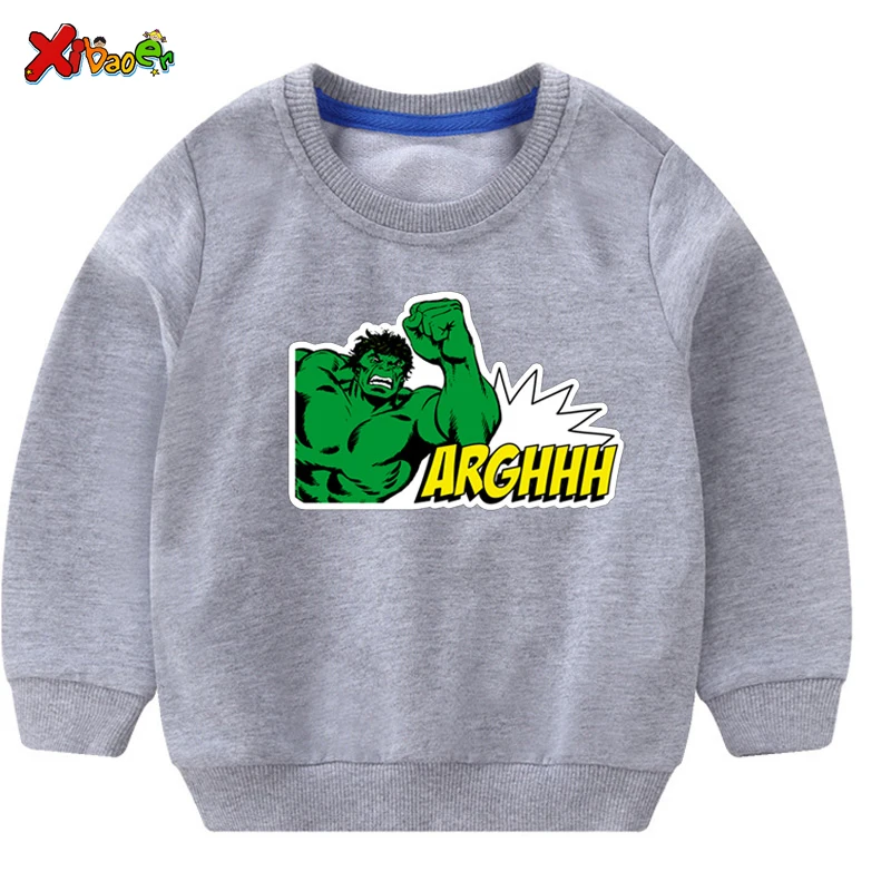 Kids Sweatshirts Детские свитшоты с рисунком персонажей из мультфильмов зимние Демисезонный детей HoodiesBoys толстовки Мстители Марвел Халк Толстовка Captain для мальчиков - Цвет: Kids Sweatshirts