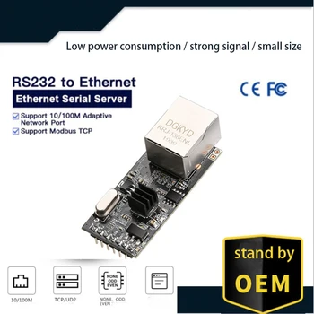 

RS232 serial to Ethernet module TTL level 3.3V TCP UDP network module to TTL network port RS232 serial converter