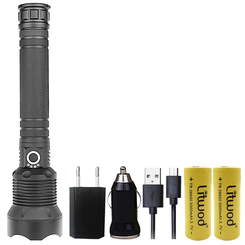 Option H Litwod Z90+ 1282 8000 лм Мощный тактический светодиодный фонарик, светильник CREE XHP70.2 18650 26650 фонарь с перезаряжаемой батареей - Испускаемый цвет: Option H