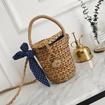 

bucket bag luxury handbag women Hand woven women's bag large Bow tie Bucket Bag wholesale