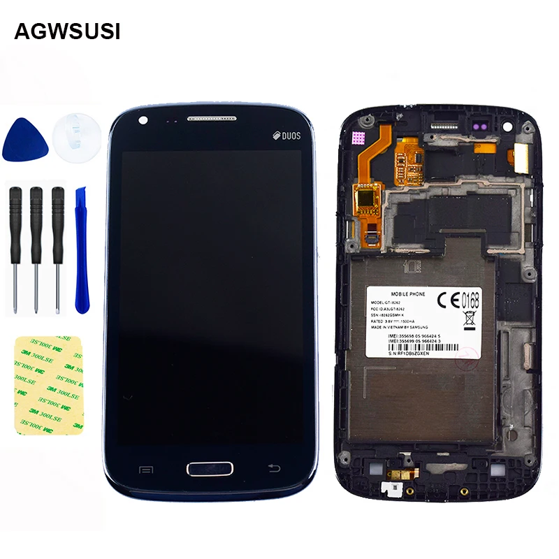 

For Samsung Galaxy Core GT i8260 i8262 i8268 8260 8262 LCD Touch Screen With Frame Panel Sensor Digitizer Free Shipping Replace