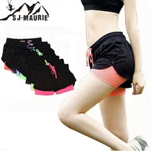 SJ-Maurie женские шорты дышащие колготки короткие женские спортивные фитнес шорты для бега Femme 2 в 1 штаны для йоги