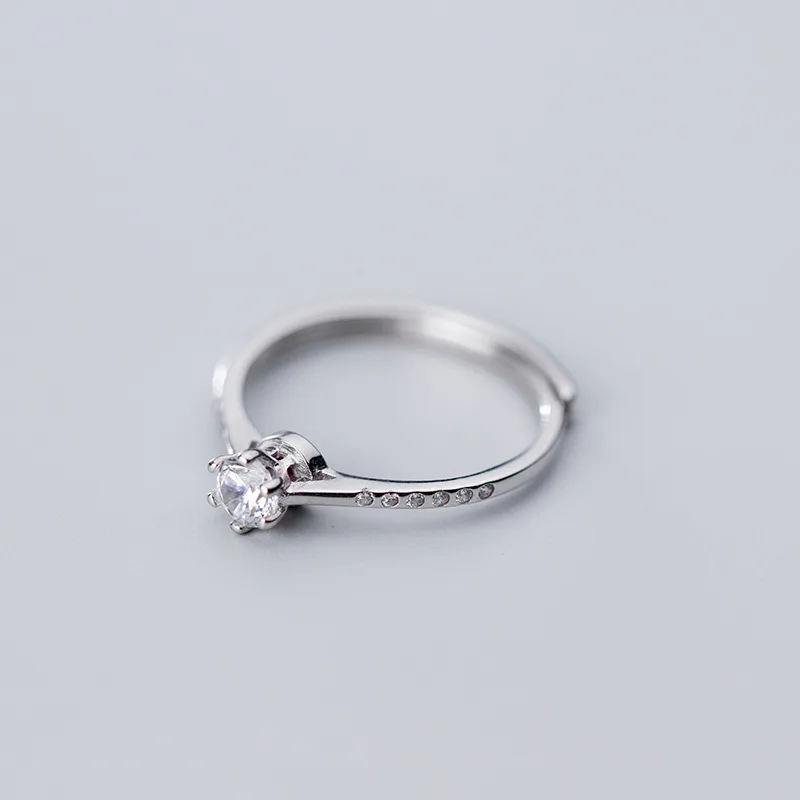 

INALIS S925 silver small fresh sweet diamond simple design ring female Korean version of the exquisite jewelry