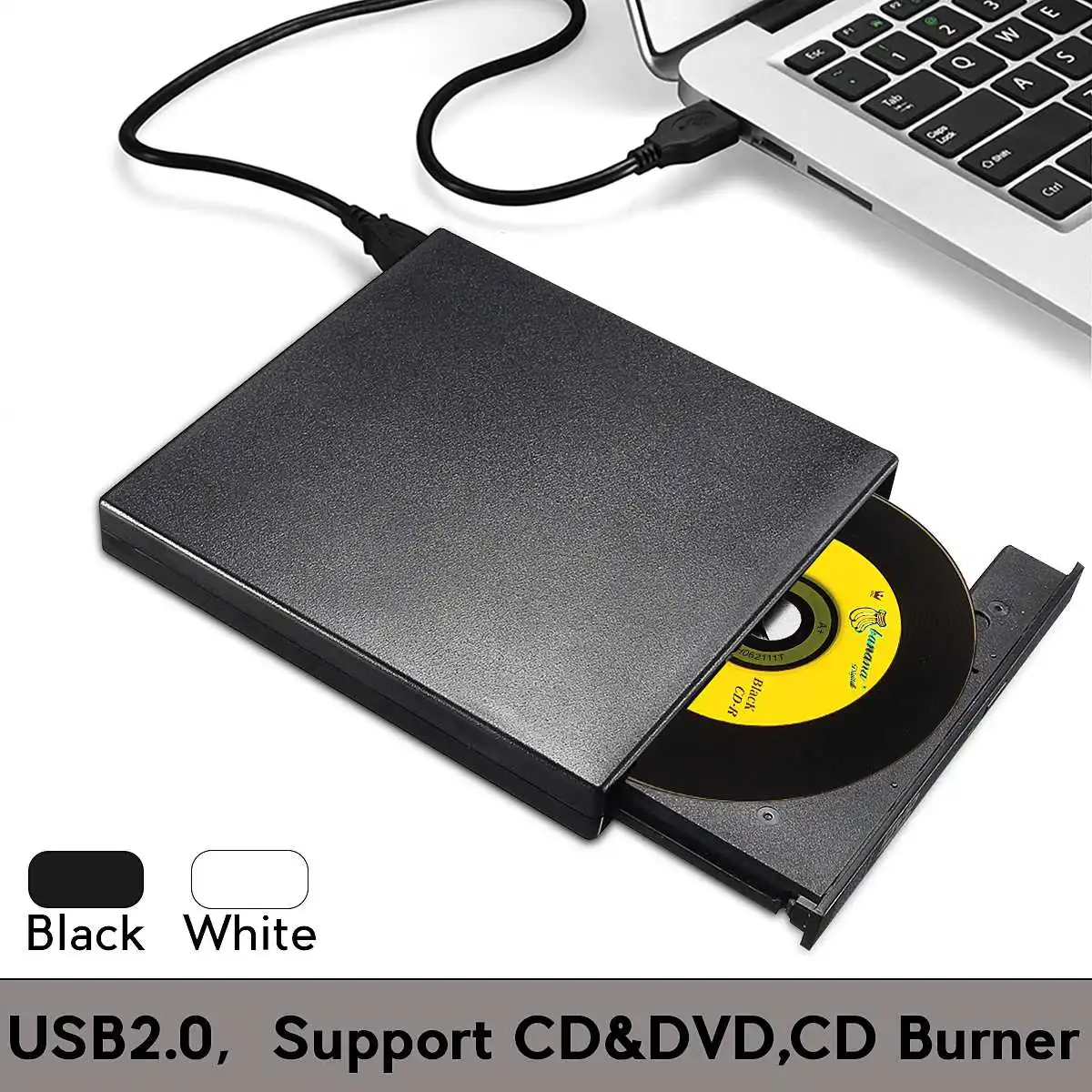 Unidad RW de DVD/CD externa, USB 2,0, unidad de CD/DVD-ROM, reproductor de CD-RW, Unidad óptica para PC, portátil, componentes de ordenador