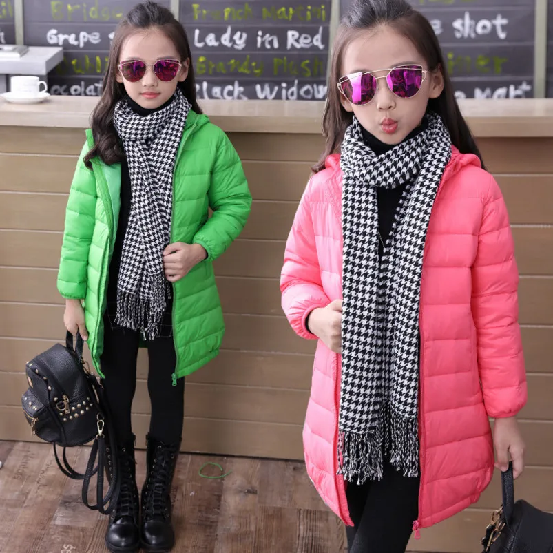 Boys Clothes Winter Warm Fashion Children Clothing Big Girls Down Jacket Duck Down Teenage Outerwear Coats Boys Kids Hooded