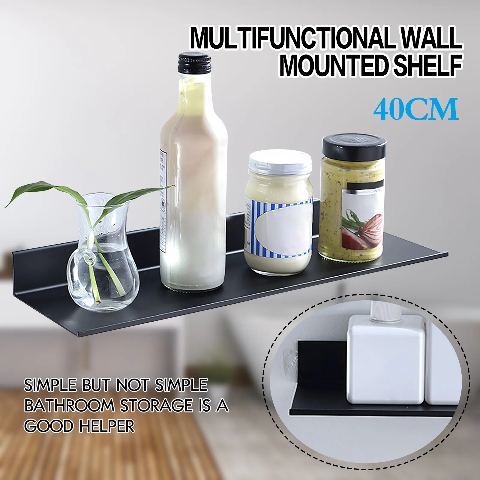 

Home Bathroom Metal Shower Storage Rack Shampoo Holder Shelf Wall Suction Rack Table Home Shower Head Soap Bathroom Storage