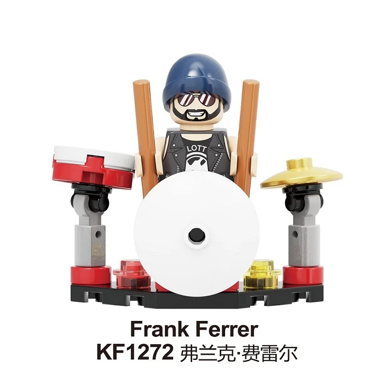20pcs Guns N' Roses Building Blocks Famous Singer DJ Ashba Ron Tommy Stinson Frank Ferrer Action Figures Toys for Kids KF6105 - Цвет: KF1272 20pcs No Box