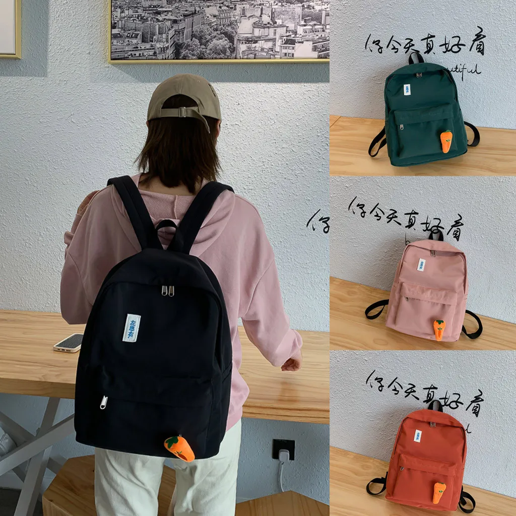 

Backpack Female Casual Simple Student Canvas Backpack Vintage Sense Girl Bag School Ladies Female Small Multi-Function Kids