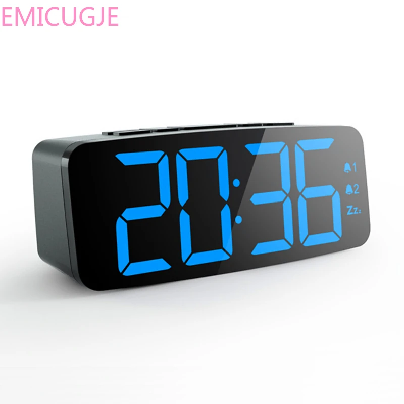

Bedroom Silent Snooze Alarm Clock Luminous Digital Table Clock Big Numbers Electric LED Alarm Clock with Dual Alarm