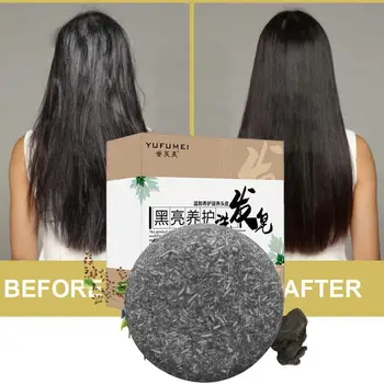 

Polygonum Herbal Shampoo Soap Bar Natural Formula Handmade Loss Bright Black Hair Sesame Oil Control Treatment Hair Grey So N8N0