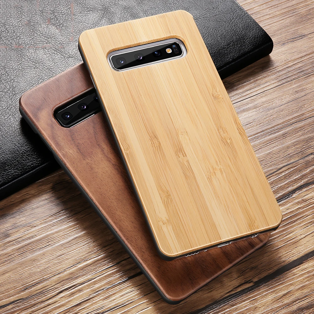 Деревянный чехол для samsung Galaxy S10 S9 S8 Plus, эко бамбуковый Деревянный чехол для телефона для samsung Galaxy Note 10 Plus 9 8, Жесткий Чехол из поликарбоната