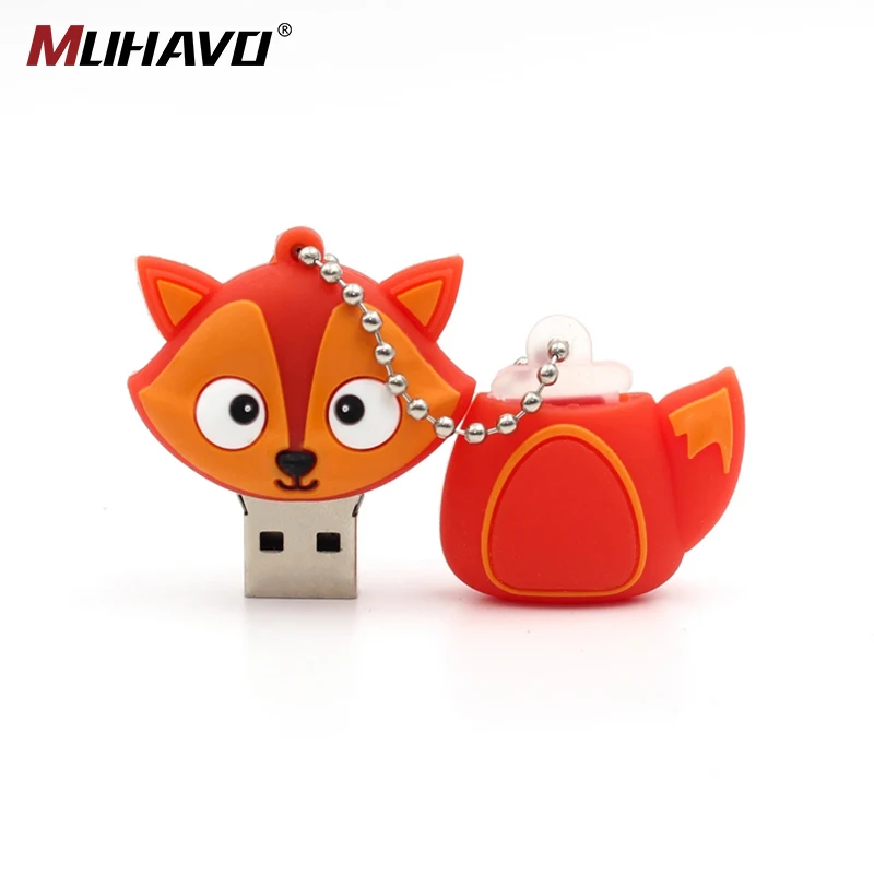 Usb флеш накопитель 128 ГБ 64 USB 16 4 Гб сова пчела лиса Пингвин мультяшная флешка 32