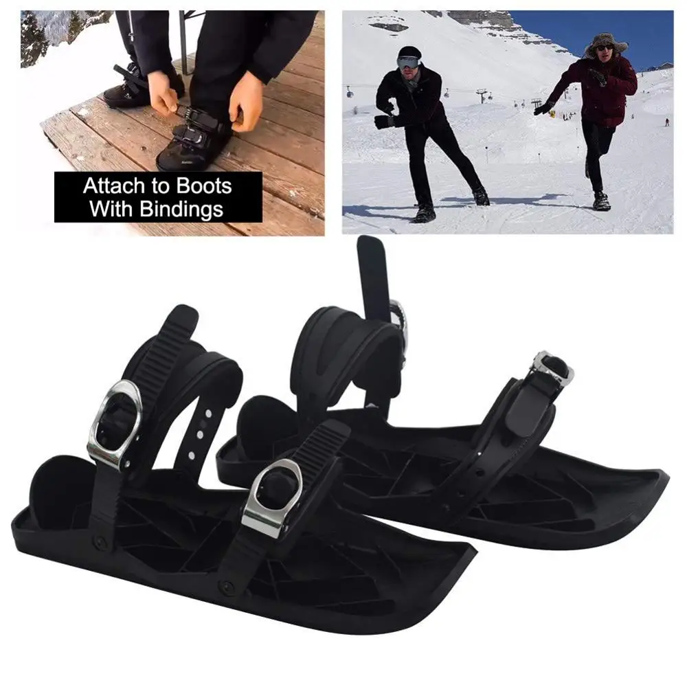 Mini Ski Skates for Snow The Short Skiboard Snowblades High Quality Adjustable Bindings Snowfeet Portable Skiing Shoes