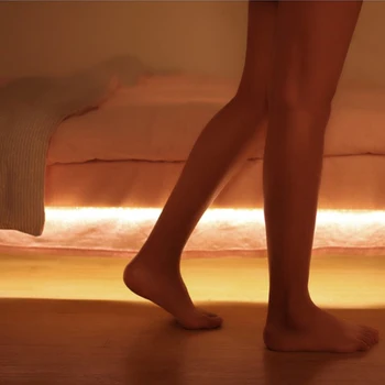 

1pcs Flexiable PIR Motion Sensor LED Strip Light For Kitchen LED Under Cabinet Light Bedside Stairs Wardrobe Night Security Lamp