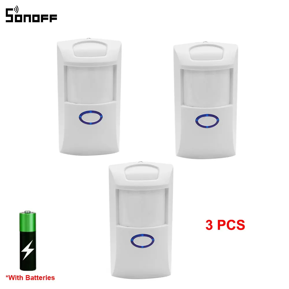 PIR2 Motion Sensor With Battery Wireless PIR Alarm Motion Sensor Detector 433Mh RF Work With SONOFF RF BridgeR2 emergency call button for elderly Alarms & Sensors