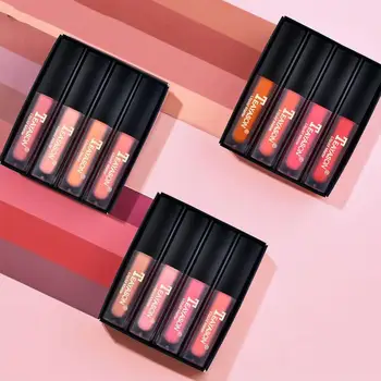 

4pcs/set Fashion Liquid Lipstick Set Lipgloss Nude Makeup Matte Velvet Lip Glosses Red Natural Moisturizer Cosmetic