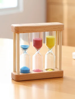 

Mini Falling Wooden Sand Pendulum Children's Tooth Brushing Hourglass Timer Cute Creative Gadget Gift Miniature Figurines FF80O